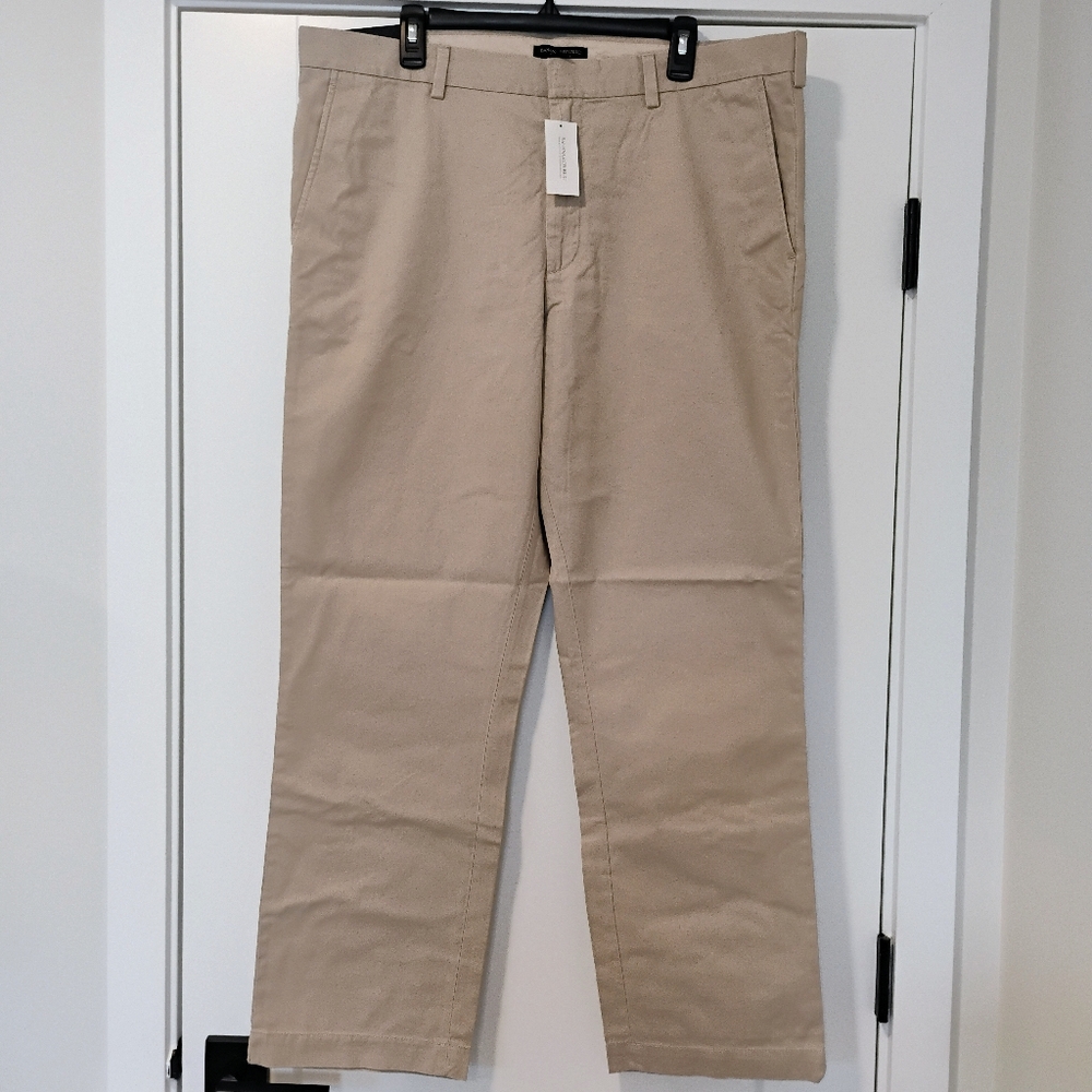 NWT 38x32 Banana Republic BR Aiden Chino Slim Fit Tan Khaki Pants NEW